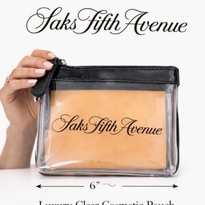 Saks Fifth Avenue Transparent Pouch with Black Trim